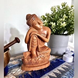 Buddha statue by Novica hand carved wood made in India​​